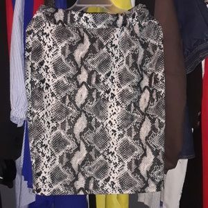 Norma Allen Snakeskin Print Skirt